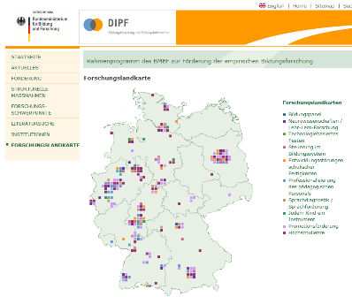 Forschungslandkarten BMBF-Rahmenprogramm empirische Bildungsforschung
