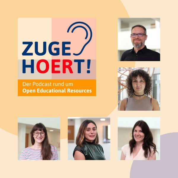 Logo des Podcasts ZUGEOERT mit Fotos der an der Podcastfolge Beteiligten.